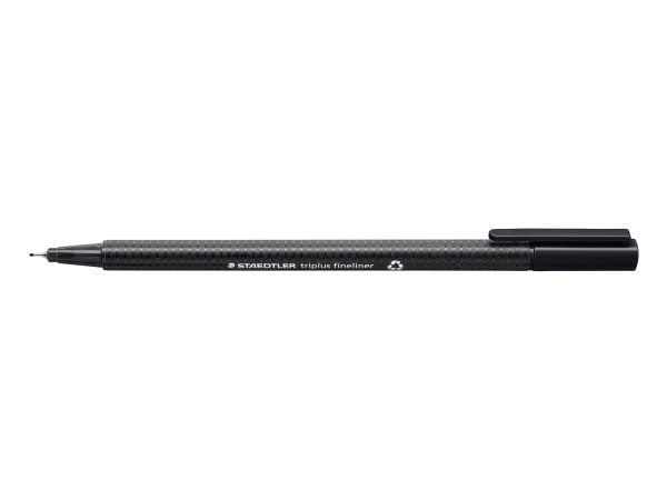 Staedtler 334-9 BK4, Sort, Ultrafin, Sort, Resirkulert plast, Rund, 0,3 mm