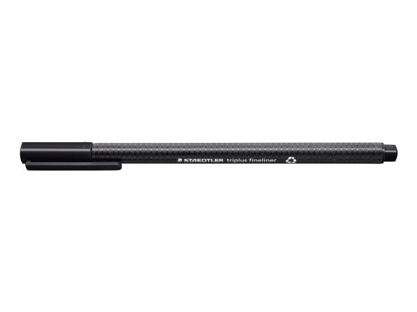 Staedtler 334-9 BK4, Sort, Ultrafin, Sort, Resirkulert plast, Rund, 0,3 mm