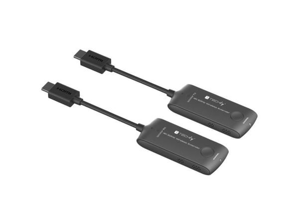 Techly IDATA HDMI-WL488, 3840 x 2160 piksler, AV-sender og -mottaker, 20 m, Trådløs, Sort, HDCP