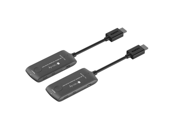 Techly IDATA HDMI-WL488, 3840 x 2160 pixels, AV transmitter & receiver, 20 m, Wireless, Black, HDCP