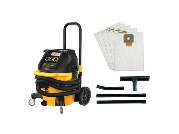 DeWALT DWV905MKIT-QS, 1400 W, Sylinteripölynimuri, Kuiva ja märkä, Pölypussi, 38 L, musta, Oranssi