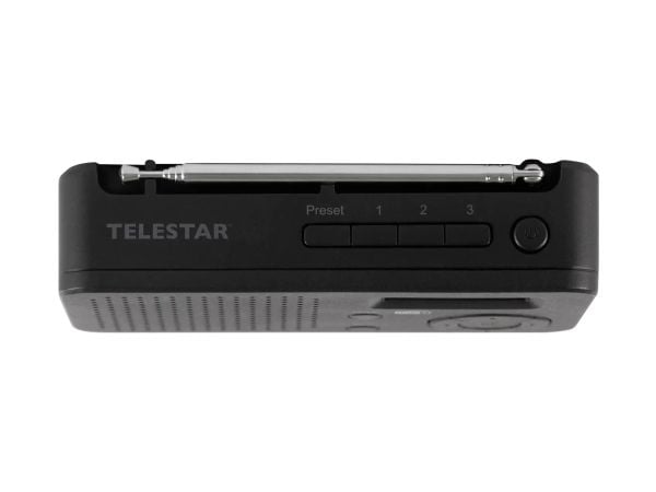 Langaton radio Telestar TELESTAR TOP 100 Schwarz DAB+, FM Akun lataustoiminto, ladattava, herätystoiminto Musta