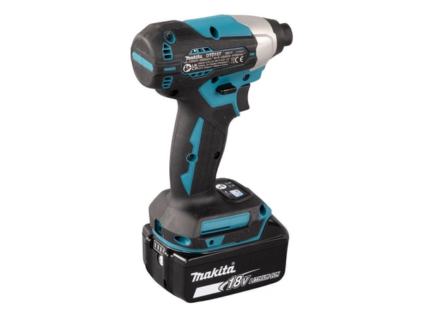 Makita DTD157RFJ, Slagtrekker, Børsteløs, Sort, Blå, Plast, 1/4", 3000 RPM