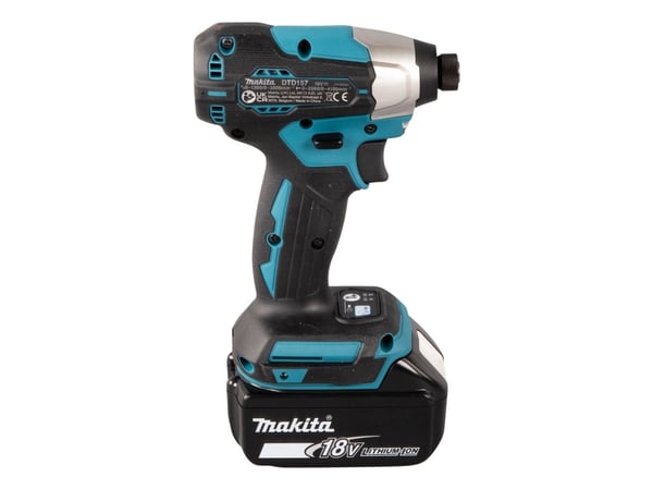 Makita DTD157RFJ, Slagtrekker, Børsteløs, Sort, Blå, Plast, 1/4", 3000 RPM