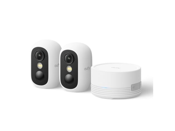 Eufy Cam C35 2-Cam Kit, IP-sikkerhetskamera, Inne & Ute, Trådløs, Tak/vegg/skrivebord, Hvit, IP67