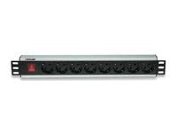 Intellinet 19" Rackmount 8-Way Power Strip - saksalainen tyyppi, On/Off-kytkimellä, ei ylijännitesuojaa - pistorasiapistorasia (rack-versio) - AC 2...