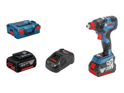 Bosch GDX 18V-200 C Professional - Støtskiftenøkkel - trådløs - 3 hastigheter - 1/4" hex socket, 1/2" firkantnøkkel - 200 N·m - 2 batterier - 18 V