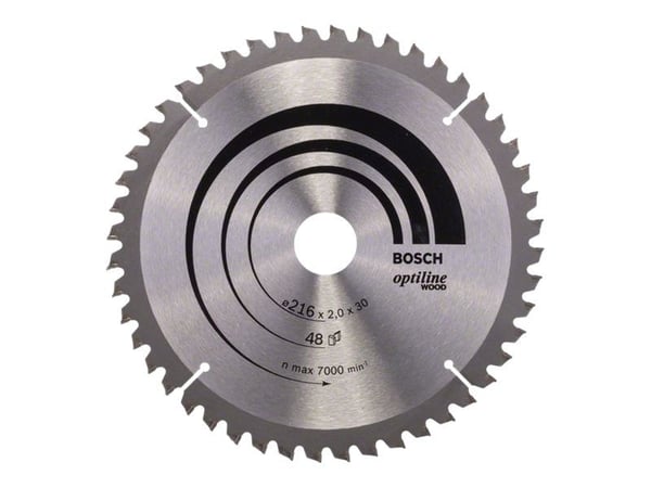 Bosch Optiline Wood - Sirkelformet sagblad - for tre - 216 mm - 48 tenner