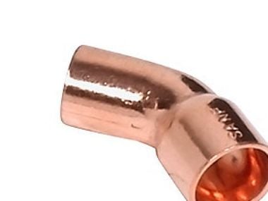 Bøjning 45° 28 mm - med muffe og glat ende