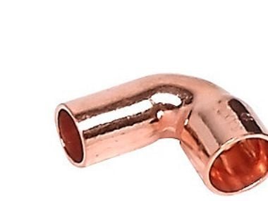 Vinkel 90° 22 mm - med muffe og glat ende