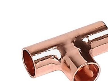 Tee 28 - 28 - 22 mm - med loddemuffer
