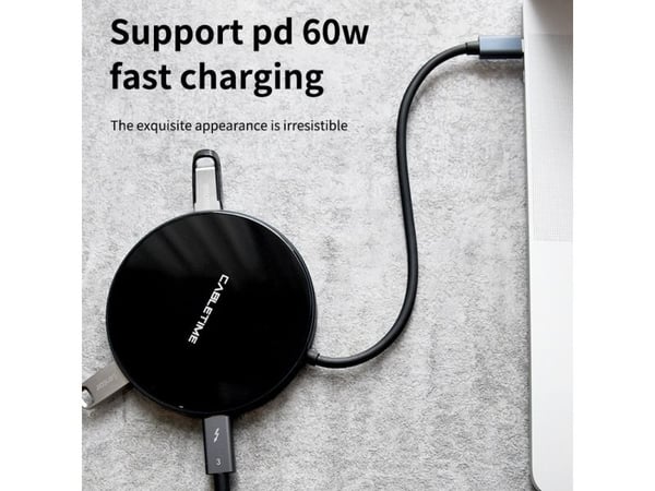 Cabletime 580340208, USB 3.2 Gen 2 (3.1 Gen 2) Type-C, USB 2.0, 5000 Mbit/s, Sølv, Aluminium, 60 W