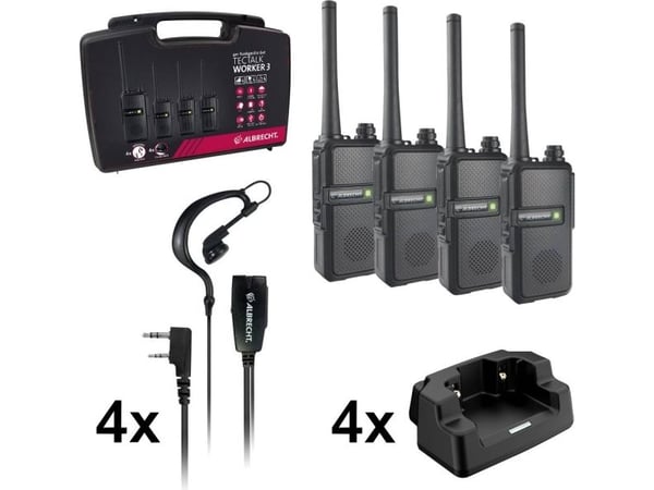 Albrecht Tectalk Worker 3 etui sett med 4, PMR446
