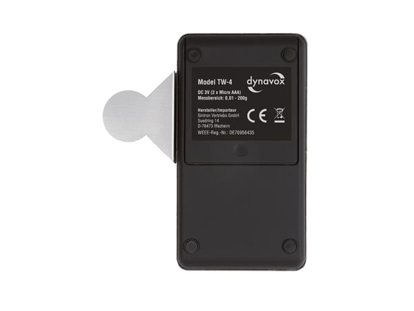 Dynavox TW-4, musta, Ruostumaton teräs, 200 g, 0,01 g, g, Painikkeet, AA