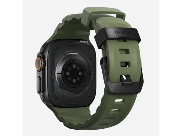 Nomad Rocky Point Band, Band, Smartklokke, Svart, Apple, Ultra / 46mm, Lær, Titan