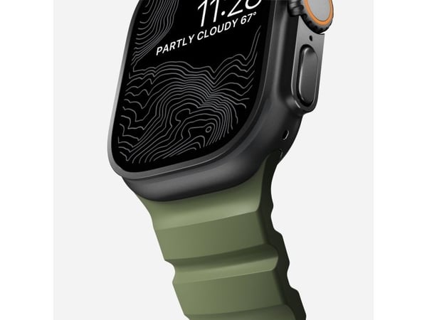 Nomad Rocky Point Band, Band, Smartklokke, Svart, Apple, Ultra / 46mm, Lær, Titan