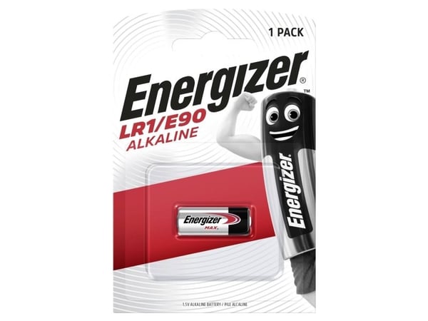 Energizer E90, Alkaline, 1,5V, 1000 mAh, 9,2g (0.325 ounce), 1,27 cm (0.5")