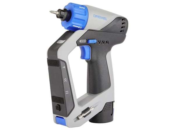 Dremel F013DD12JA, Boremaskin med pistolgrep, Nøkkelløs, Børsteløs, Drill, Blå, Grå, 1,58 cm