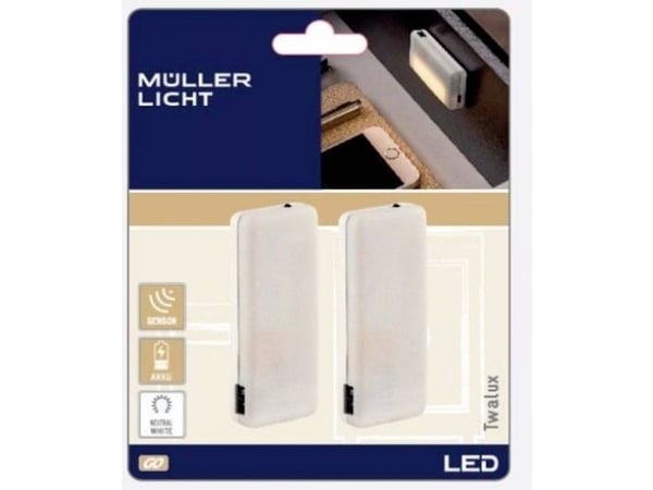 Müller-Licht 27700037 Twalux Sensor Liten mobil lampa med rörelsesensor LED (RGB) Vit
