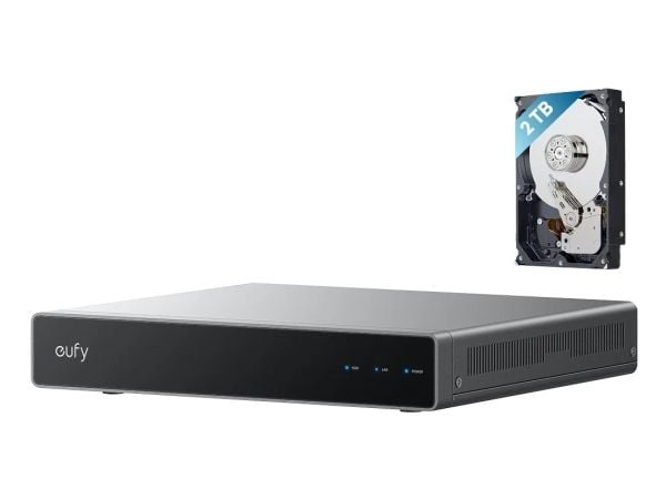 Eufy Network Video Recorder S4, 8 kanavaa, 3840 x 2160 pikseliä, 2 TB, 16 TB, Eufy, musta, Harmaa