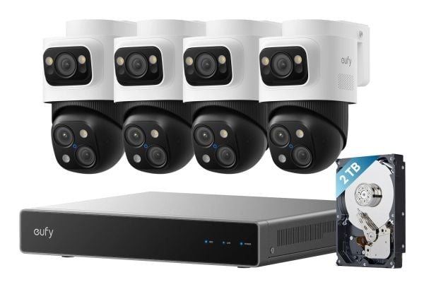 Eufy NVR Security System S4 Max, 8 kanaler, 3840 x 2160 piksler, 2 TB, 16 TB, Eufy, Sort, Grå, Hvit