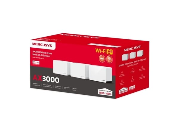 MERCUSYS Halo H85X (3-pk) WiFi6 Mesh (AX3000,2,4 GHz/5 GHz,1x2,5 GbELAN/WAN,2xGbELAN/WAN)