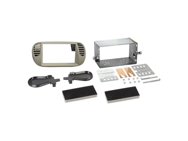 2-DIN radio-/monteringsramme Fiat 500 10/2007-07/2015 perlegrå