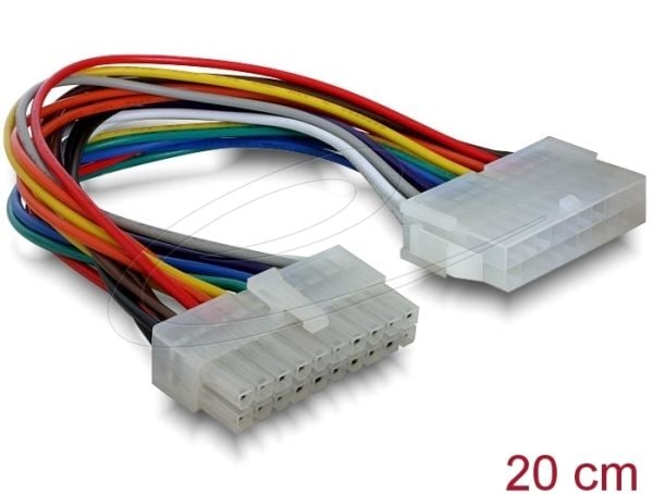 Delock - Strømforlengelseskabel - 20-pin ATX (hann) til 20-pin ATX (hunn) - 20 cm