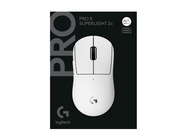 Logitech G PRO X SUPERLIGHT 2C - Mus - gaming - 5 knapper - trådløs, kablet - 2.4 GHz, USB - USB Logitech LIGHTSPEED-mottaker - hvit