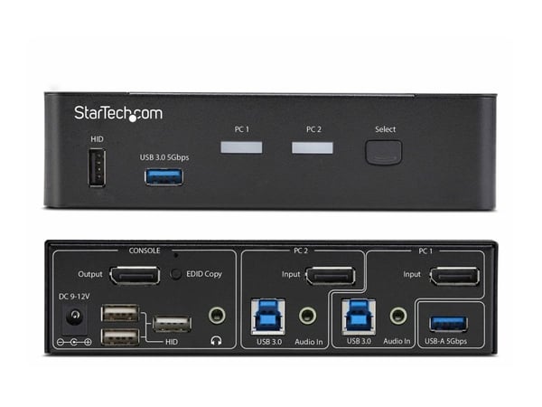 Startech - KVM / lyd / USB-svitsj - 2 x KVM/lyd/USB - 1 lokalbruker - stasjonær - TAA-samsvar