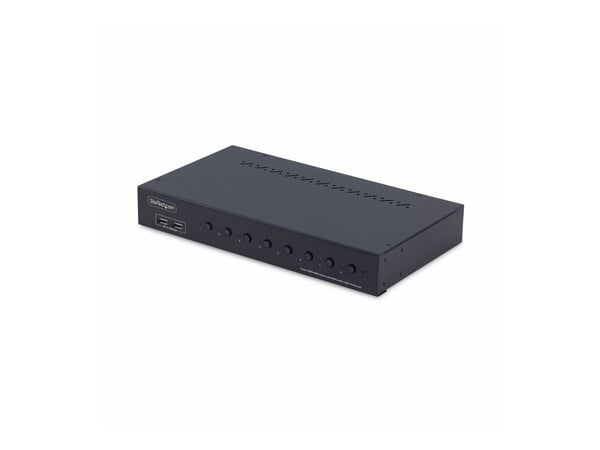 StarTech.com R8AH202-KVM-SWITCH, 3840 x 2160 pikseliä, 4K Ultra HD, Telineasennus, 1U, 36 W, musta