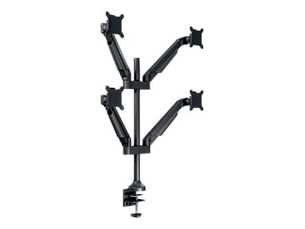 Multibrackets M VESA Gas Lift Arm Quad - Monteringssett (skrivebordsklemmemontering, 4 leddarmer) - for 4 LCD-skjermer - aluminium - svart - skjerm...