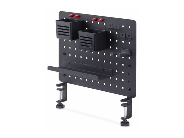 StarTech.com klemmemontert pegboard med tilbehør, 16,5 x 12,5 tommer (42 x 32 cm), stålpegboard, skrivebordsoppbevaring, skrivebordsmontert pegboar...