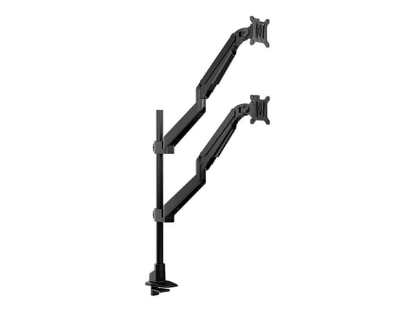 Multibrackets M - Monteringssett (skrivebordsklemmemontering, 2 leddarmer) - gassheis - for 2 LCD-skjermer - VESA, dobbelstablet stang - aluminium ...