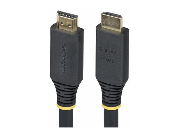 Startech 15m (49.2ft) Active High Speed HDMI Cable, 4K60Hz - High Speed - HDMI-kabel med Ethernet - HDMI hann til HDMI hann - 15 m - skjermet - sva...