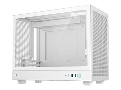 DeepCool CH160 PLUS WH - Micro-ATX - micro ATX - sidepanel med vindu (herdet glass) - ingen strømforsyning (SFX / SFX-L) - hvit - USB/lyd