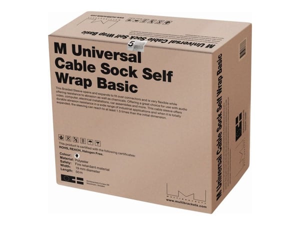 Multibrackets M Universal Cable Sock Self Wrap Basic - Kabelsocka - 50 m - svart