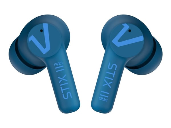 Veho STIX II Pro - True wireless-hodetelefoner med mikrofon - i øret - Bluetooth - aktiv støydemping - blå