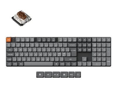 Keychron K5 MAX - Tastatur - QMK , custom, mechanical, ISO layout collection - 100% - bakgrunnsbelyst - trådløs - 2.4 GHz, Bluetooth 5.1, USB-C - Q...