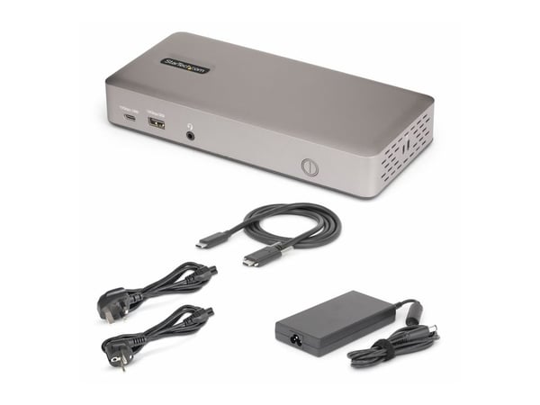 Startech Triple-Monitor USB4 Docking Station, 4K 60Hz HDMI or DisplayPort, 100W Laptop Charging, 2.5GbE, USB-C Multi-Monitor Dock, Driverless - Dok...