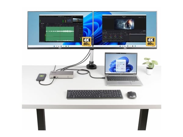 Startech Triple-Monitor USB4 Docking Station, 4K 60Hz HDMI or DisplayPort, 100W Laptop Charging, 2.5GbE, USB-C Multi-Monitor Dock, Driverless - Dok...