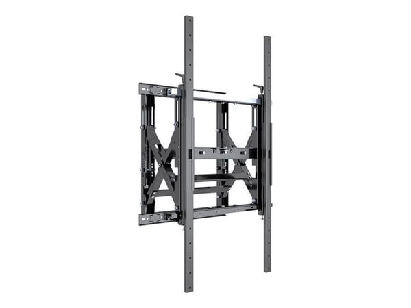 Multibrackets M Public Video Wall Mount Push Max 90kg - Monteringssett (veggmontering, saksearm, 8 låseknaster) - for flatpanel - jern - svart - sk...