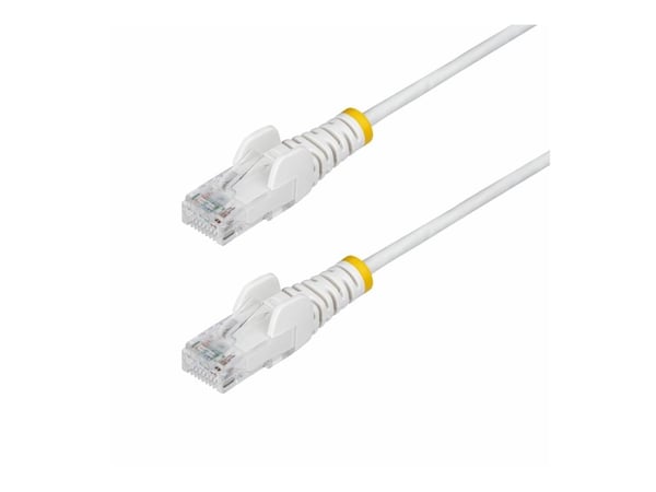 Startech 2.5m White Slim CAT6 Ethernet Cable, Snagless, 28AWG, LSZH - Koblingskabel - RJ-45 (hann) til RJ-45 (hann) - 2.5 m - 3.6 mm - UTP - CAT 5/...