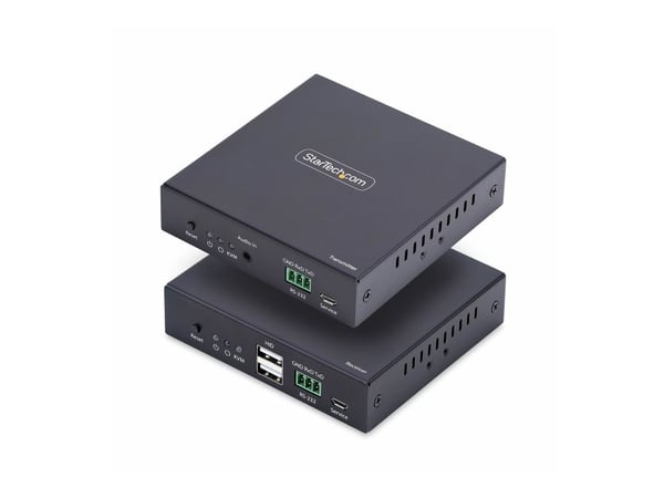 Startech HDMI KVM Extender Over IP Network, 4K 60Hz, Driverless - Sender- og mottakerpakke - video/lyd/USB-utvider - HDMI