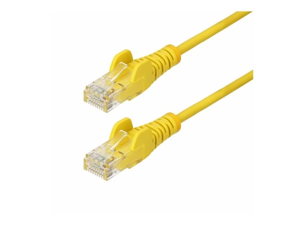 Startech 1m Yellow Slim CAT6 Ethernet Cable, Snagless, 28AWG, LSZH - Koblingskabel - RJ-45 (hann) til RJ-45 (hann) - 1 m - 3.6 mm - UTP - CAT 5/5e/...