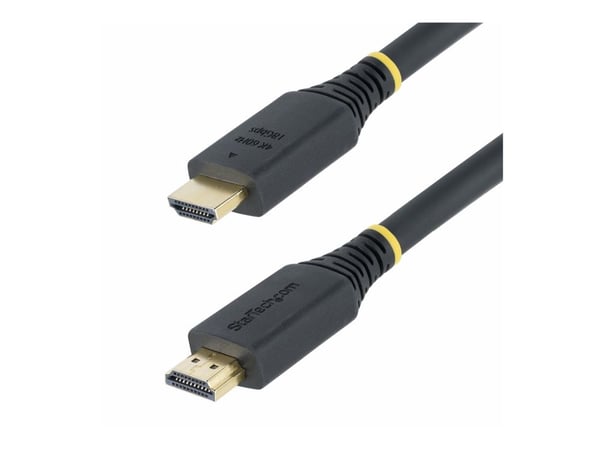 Startech 15m (49.2ft) Active High Speed HDMI Cable, 4K60Hz - High Speed - HDMI-kabel med Ethernet - HDMI hann til HDMI hann - 15 m - skjermet - sva...