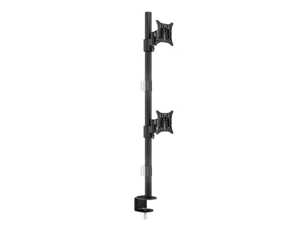 Multibrackets M VESA Deskmount Officeline Dual Vertical - Monteringssett - for 2 LCD-skjermer - stål - svart - skjermstørrelse: 15"-30" - skrivebor...