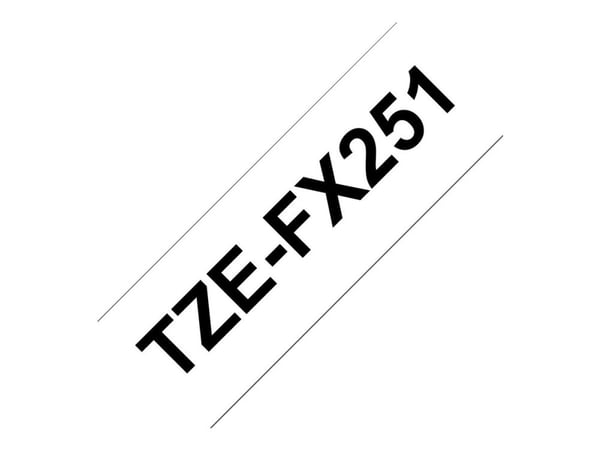 Brother TZFX251 - Sort på hvid - Rulle (2,4 cm x 8 m) fleksibel tape - Brother PT-D600; P-Touch PT-3600, D610, D800, E550, P750, P900, P950; P-Touc...