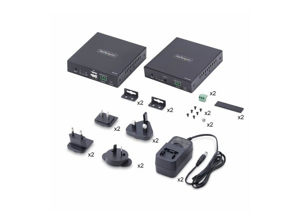 Startech HDMI KVM Extender Over IP Network, 4K 60Hz, Driverless - Sender- og mottakerpakke - video/lyd/USB-utvider - HDMI
