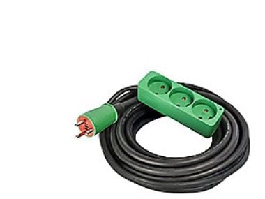 BLUE ELECTRIC kabelsats 10 m - neoprenkabel m/jord 3x1,5 mm2 16A 240V m/3-vägguttag
